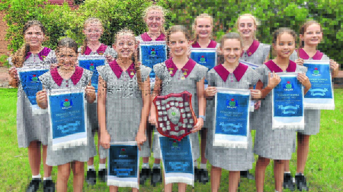 State Champions: The Nemingha girls cricket team are the best in the state after taking out the NSW Knockout on Tuesday in Maitland. (Back) Chloe Thompson, Indianna Diss, Finella Palmer, Brianna Elliott, Sophie Corbett, Abbey Greentree, (Front) Sienna O'Mally, Deni Baker, Isabella Cameron, Emelyn Haling, Evelyn Murdoch. Photo: Geoff O'Neill 021215GOC01