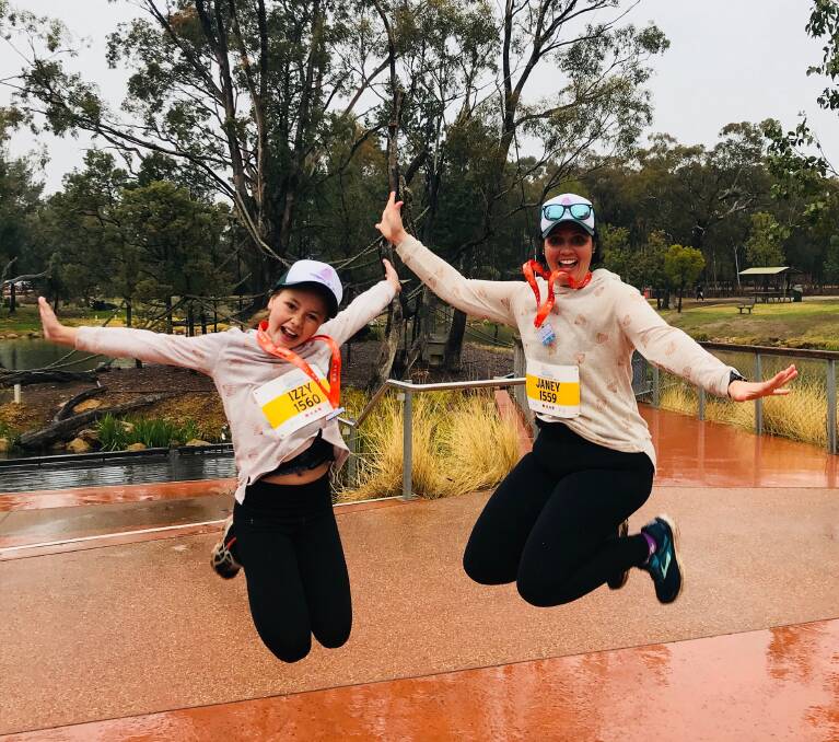 RUN TO PARADISE: 11-year-old Izzy and her mum Sarah-Jane Bonner will be celebrating when they cross the finish line after completing the Cheetah Chase at the Dubbo Stampede. Photo: CONTRIBUTED