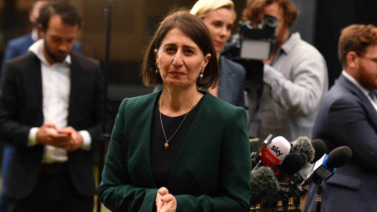 NSW Premier Gladys Berejiklian after giving evidence at the Independent Commission Against Corruption on Monday. Picture: Getty Images
