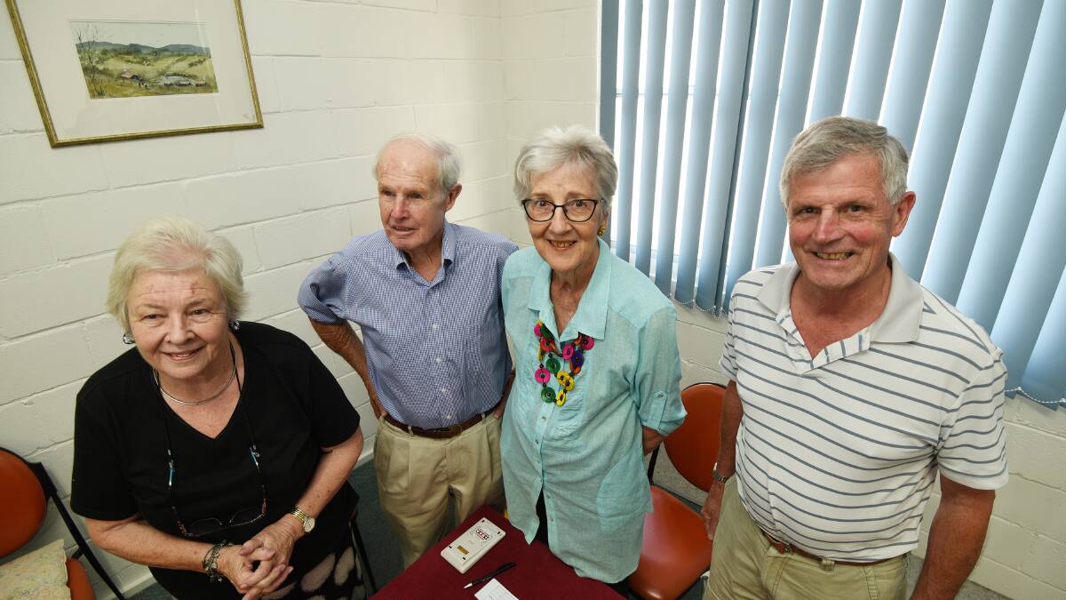 MEMORIES: Jean Wellwood, Ted Coipland, Diana Koch and Rob Morgan-Jones at the farewell send off. 150217GGC02