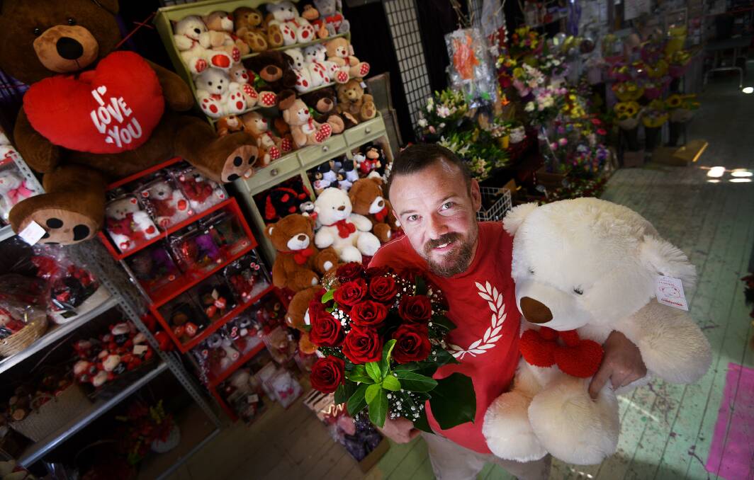 ROMANCE: Mick Sweeney of Aunty Jax florist reported strong pre sales in the lead up to Valentine's Day. Photo:Gareth Gardner 130217GGA01