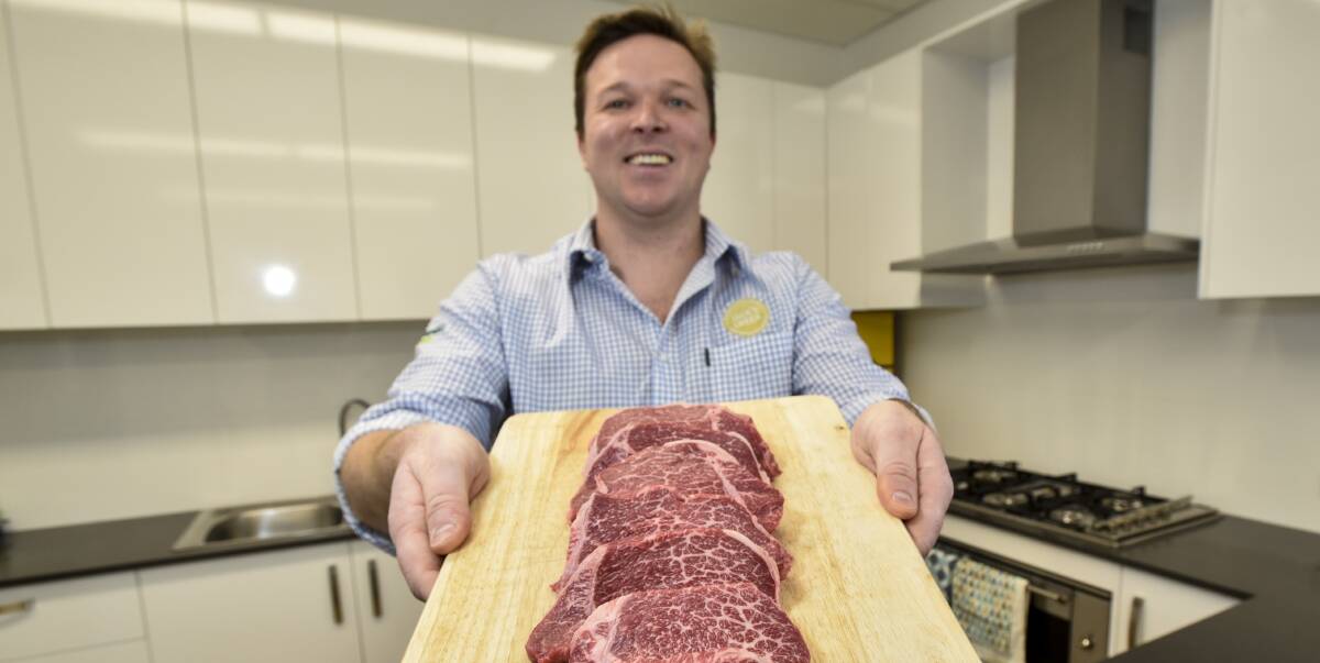 WINNERS ARE GRINNERS: Jack's Creek managing director Patrick Warmoll has just returned from the United Kingdom where his family's Wagyu steak was crowned the world's best. Photo:Peter Hardin 270916PHA14