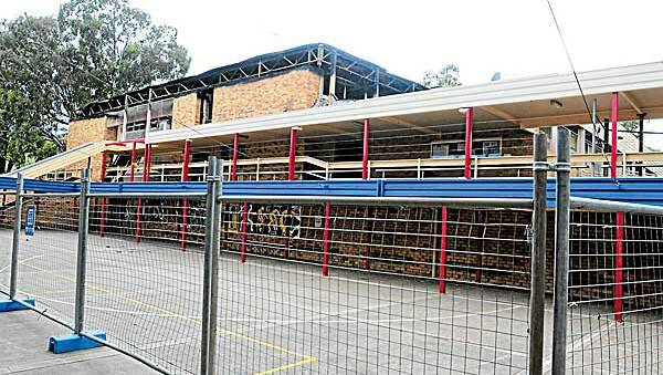 REBUILD: A Department of Education spokesman said demountables were brought into Oxley High School following a fire. 