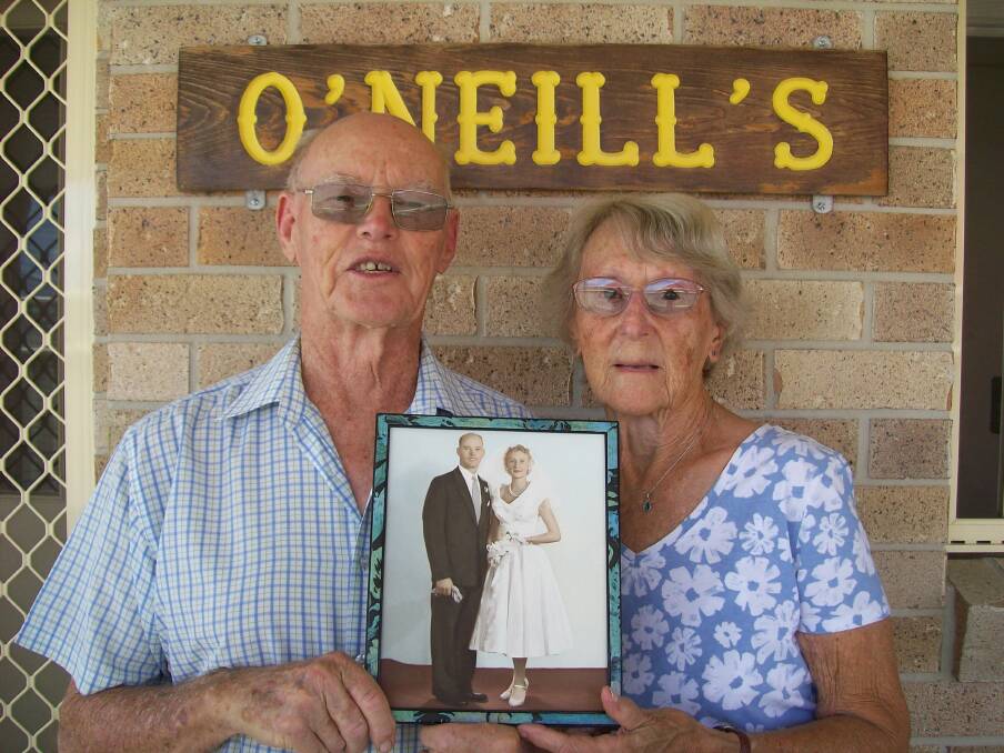 WEDDED BLISS: Kevin and Shirley O'Neill will celebrate 60 years of marriage on Thursday with family and friends to join in. Photo: Supplied 