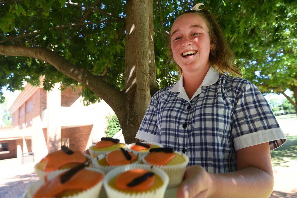 FUNDRAISER: Calrossy student Megan Seis showed her support for the fire fighters with a cupcake fundraiser. Photo: Gareth Gardner 230217GGC03