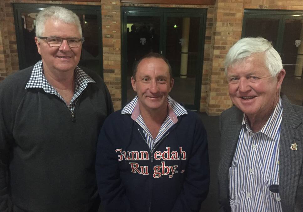 HARD WORKING TRIO: Ian McArthur, Bruce Hockings and Mike Hennessy are taking a range of initiatives to revive the fortunes of the Gunnedah Red Devils rugby union club.