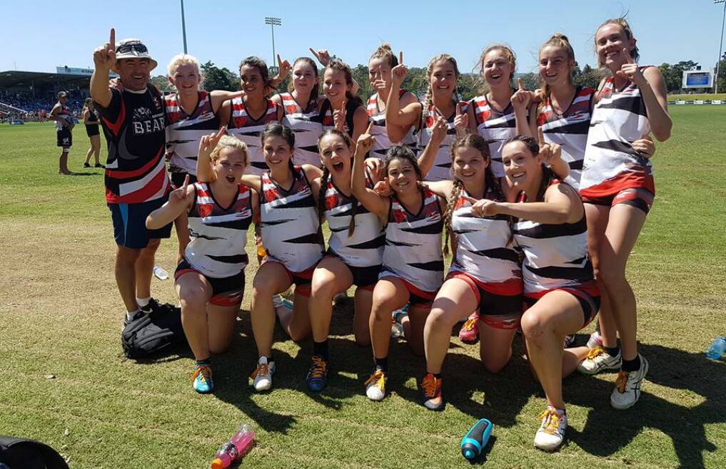 HOW SWEET IT IS: The Northern NSW Bears took out the women's under 20 division at the Senior Australian Oztag Championships. Photo: Tamworth Oztag Association.