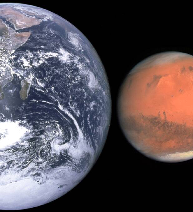 A major difference between Earth and Mars is that Mars has no magnetic field. 