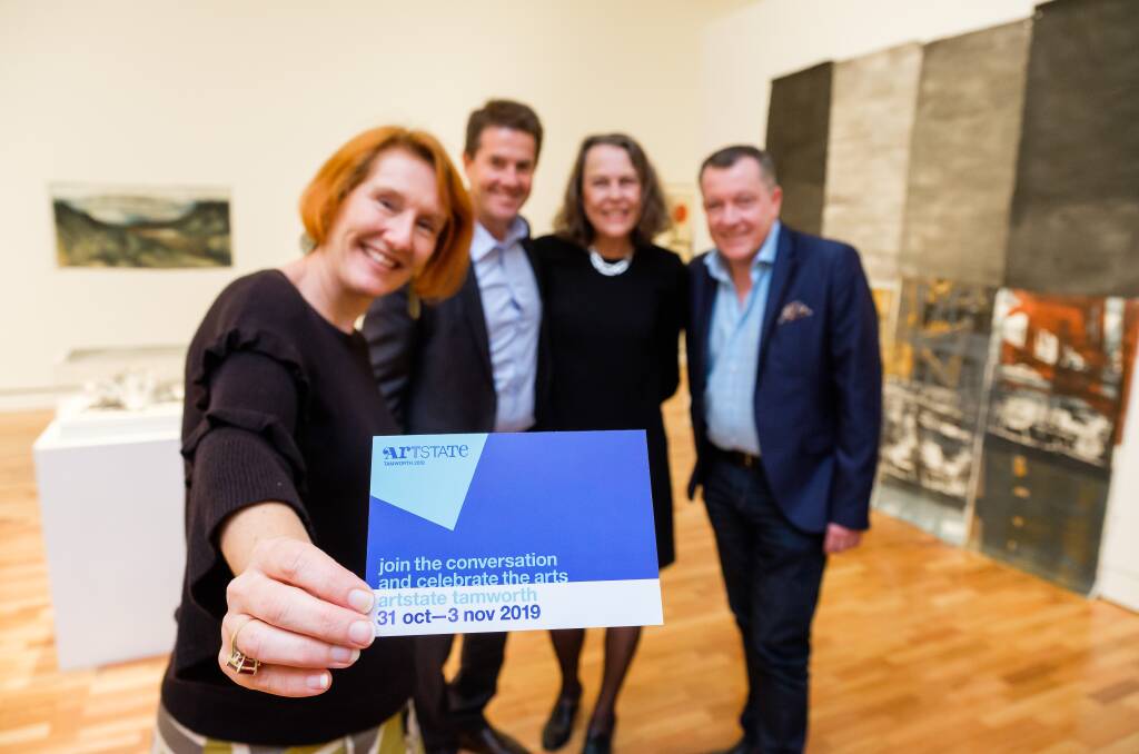 State of the art: Bridget Guthrie (Tamworth Regional Gallery), Kevin Anderson MP, Elizabeth Rogers (Regional Arts NSW) and Peter Ross (Entertainment Venues) at the Artstate launch.