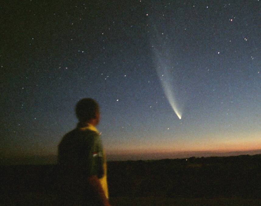Once in a lifetime: Comet C2006P1 McNaught in moonlight, January 2007. Photo Chris Wyatt