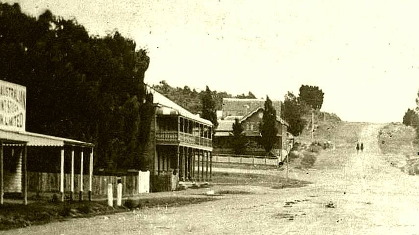 Looking north along Derby St in the 1890s: A portion of the AJS bank office can be seen on the extreme left-hand side.