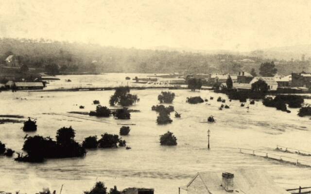 High water: This photo was taken in the early morning of Sunday June 11, 1893, several hours after the flood had peaked.
