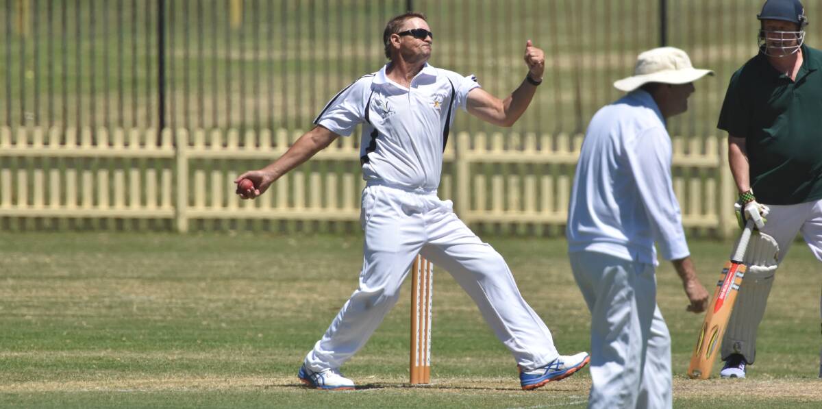 About to deliver: Tamworth bowler Roger Doughty prepares to send down an in-swinger at Oxley Oval against New England. Photo: Matt Attard