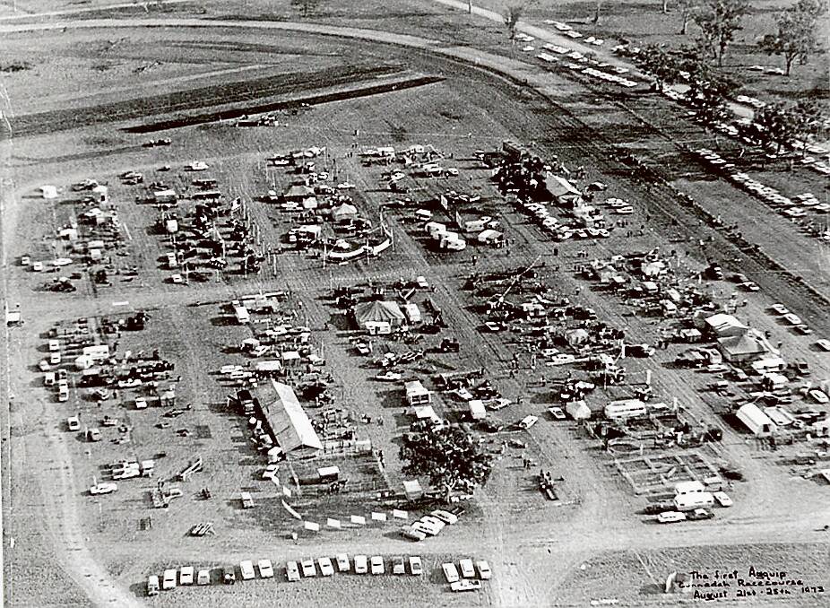 The first AgQuip in 1973 at Gunnedah's Riverside Racecourse. Picture supplied.