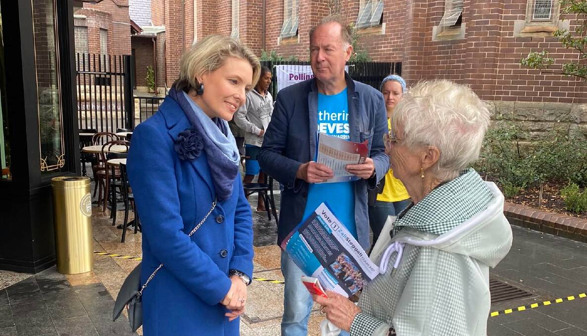 BEST PART: Liberal candidate for Warringah Katherine Deves loves meeting people in her electorate. Picture: Facebook