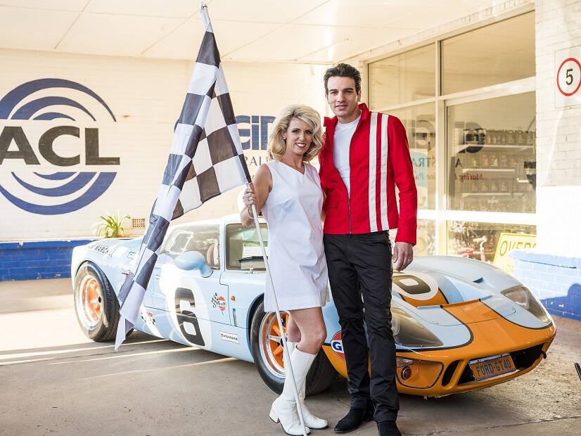 THEME: Parkes woman Elissa Gillingham with Elvis Tribute Artist Anthony Petrucci in front of a Mk1 Ford GT40.