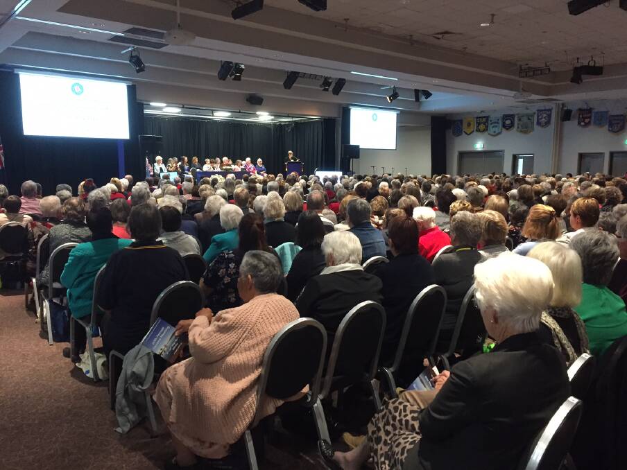 Under way: Conference delegates listen to speakers on Monday in Albury.