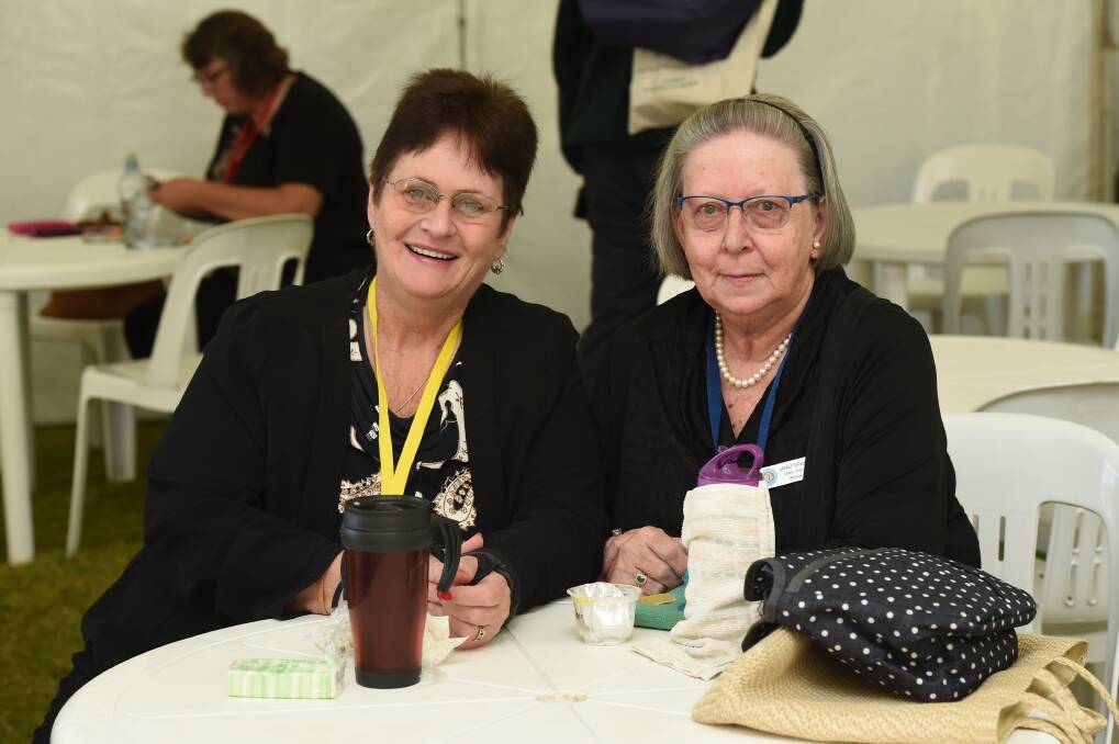 All smiles: Little Billabong branch's Elaine Strong and Table Top branch's Janet Drummond. Photo: Mark Jesser