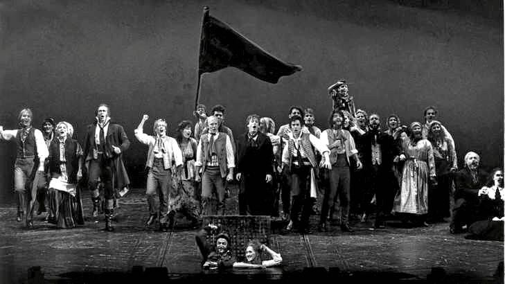 Les Miserables at the Theatre Royal 25 September 1987. Standing Ovation: The Cast of Les Miserables after their triumph. It was a night of emotion, of the anticipation and fear, of nervousness, excitement and finally relief.