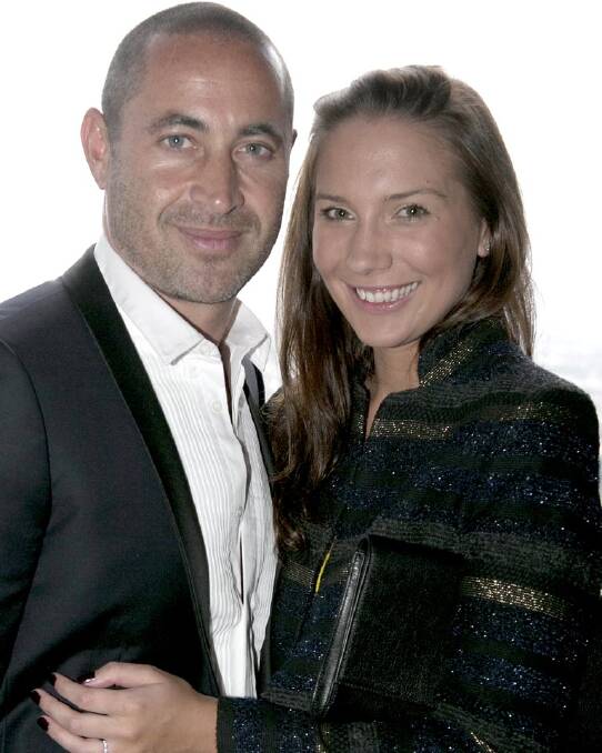 From Melbourne, With Love: Newly engaged Russell Lipton and Amy Thomas at the Bond and Bollinger party.