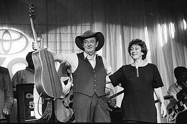 GOLDEN PAIR: This vintage photograph of Slim Dusty and Joy McKean is the template design being used for the Tamworth statue.