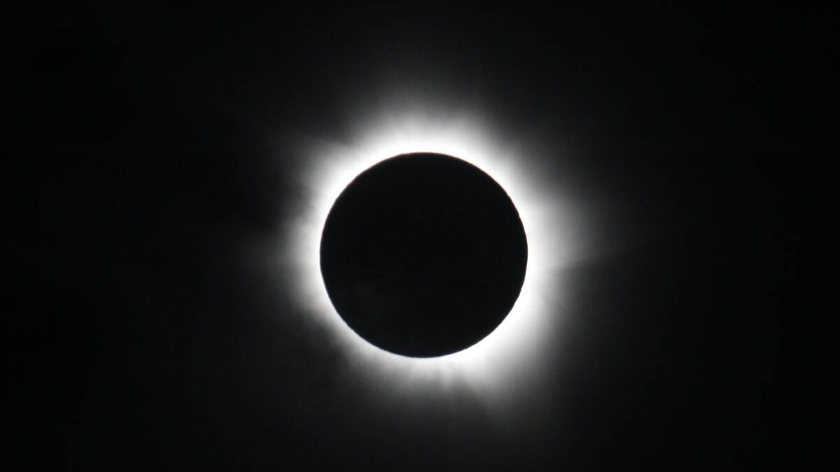 A total solar eclipse, as seen from Cairns on November 14. Photo: PETER RAE