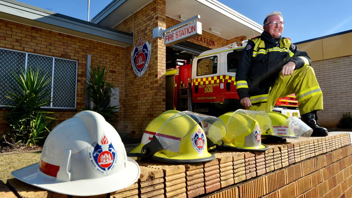 FIRED UP: West Tamworth Fire Station retained firefighter Robert Eckersley has spent four decades in the service – and shows no signs of slowing down. Photo: Barry Smith 020413BSD05