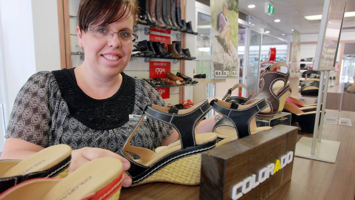 COLORADO COMEBACK: Mathers Tamworth manager Meagan Moffat is glad to have Colorado brand footwear back in stores after the closure of the Tamworth Colorado store almost 12 months ago.  Photo:Robert Chappel 221112RCD07