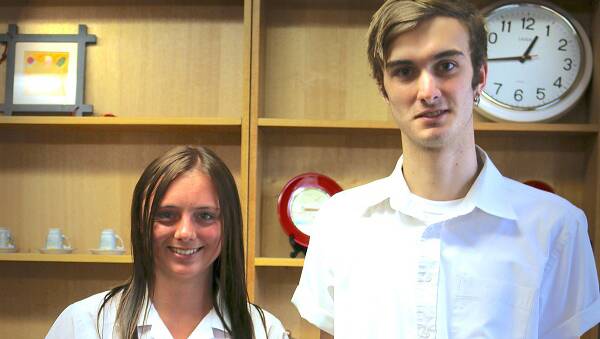 BUSINESS BRAINS: Natalie Waters and Zac Dobos have impressed UNE  business academics.
