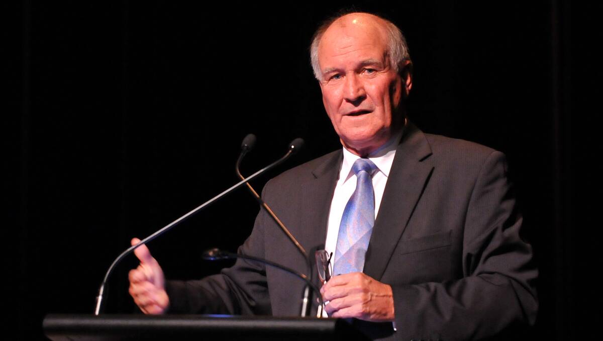 TAKING IT TO THE ELECTORATE: Tony Windsor at a community meeting at the Tamworth Capitol Theatre last month. Photo: Barry Smith 131212BSC24