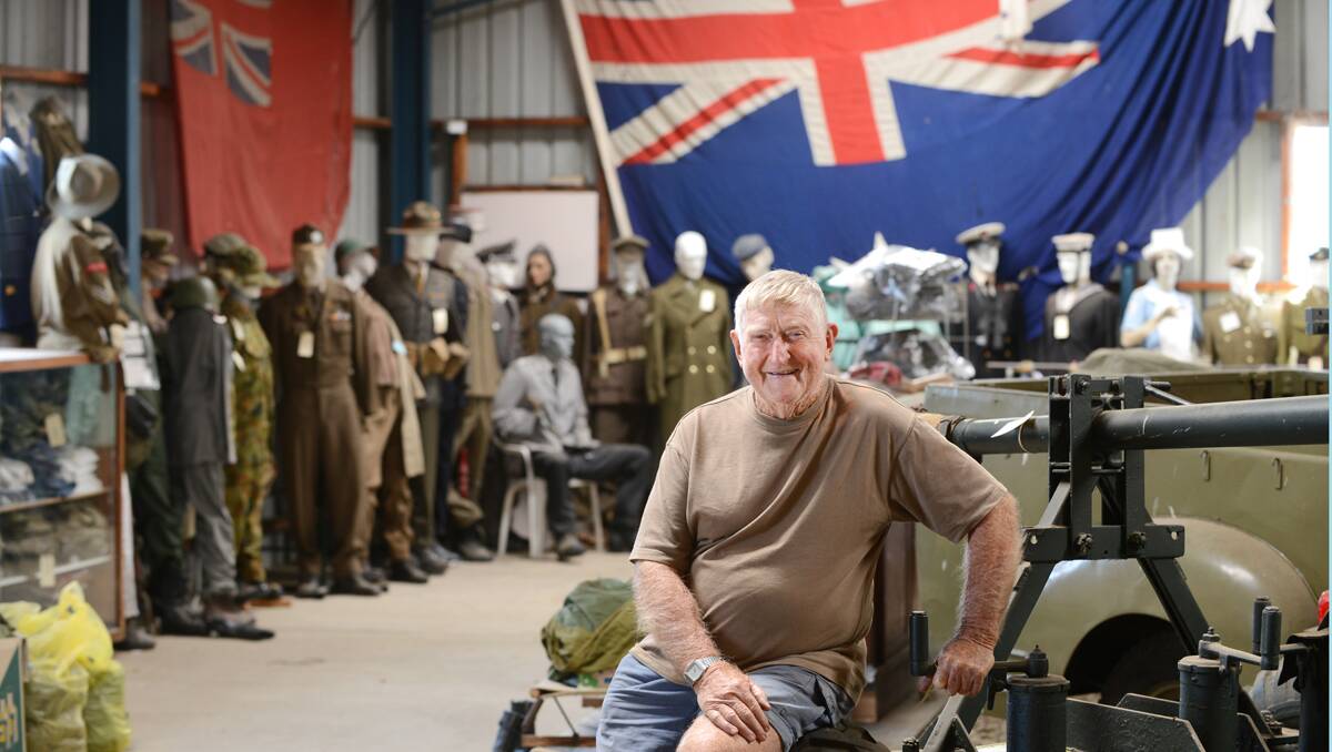 NO GOOD GOODBYES: Uralla Military Museum owner Darcy Hassett will auction off all his military items today due to illness.  Photo: Barry Smith 071113BSF04