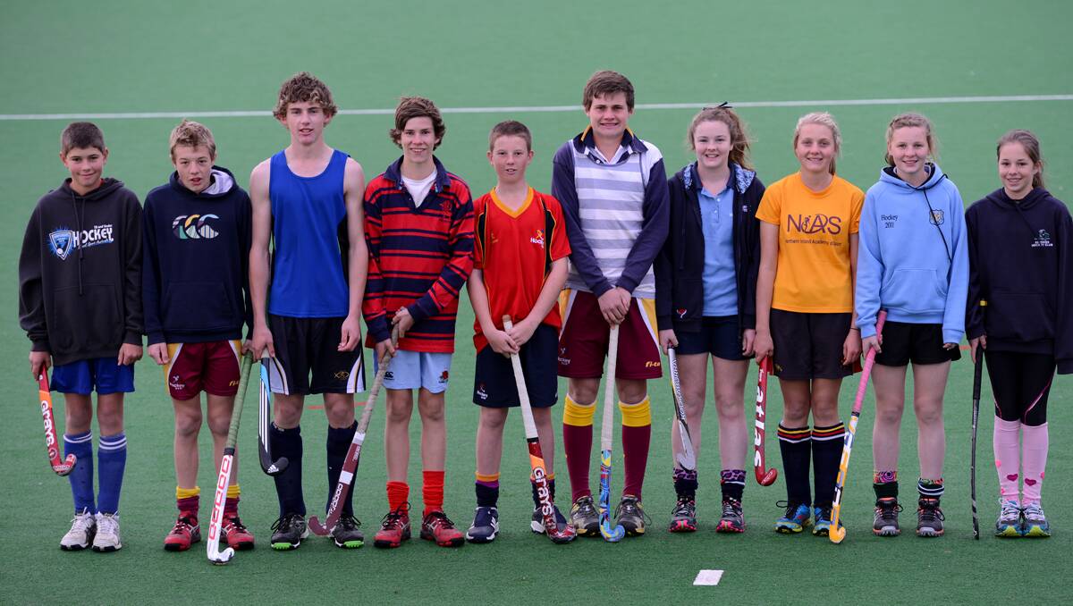 Some of the talented Tamworth contingent who have been selected in NSW junior sides. (From left) Toby Whitten, Addison Coutman, William Turner, Jeremy Blakely, Ehren Hazell, Jack Cruickshank, Emily Chaffey, Abigail Doolan, Tayla King and Sophie Beavan.  Photo: Barry Smith 080813BSF02