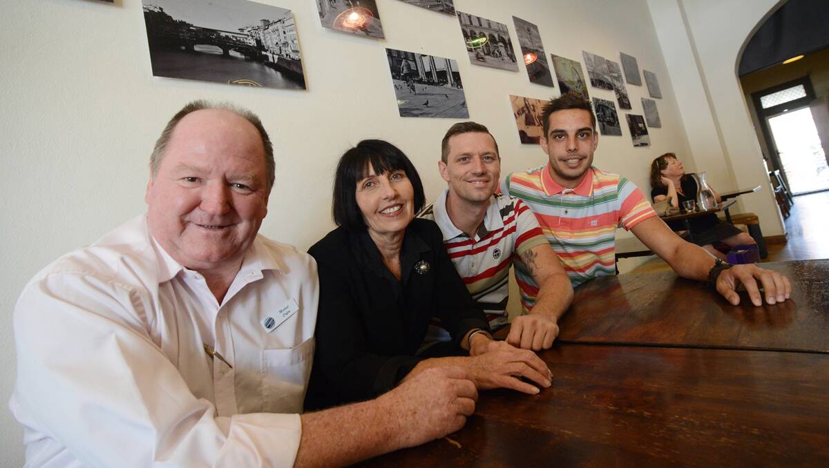 RECOMMENDED: From left, Addimi Espresso owners, Michael Coffey, Dianne Coffey, Adrian Coffey and manager Nicolo Andrigo manager. Photo: Gareth Gardner 16103GGC01