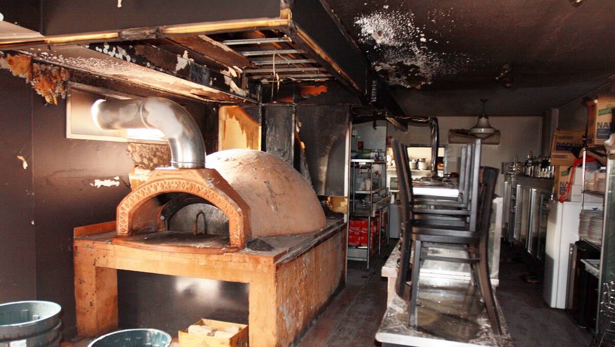 HOT: The damage to the roof above the wood-fired oven was clearly visible. 200113RCD002