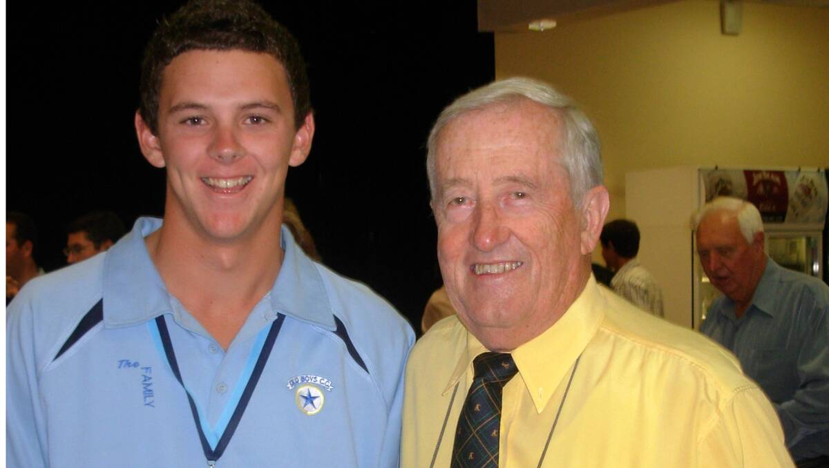 Josh Hazlewood withJohn Muller at a recent function in Tamworth.