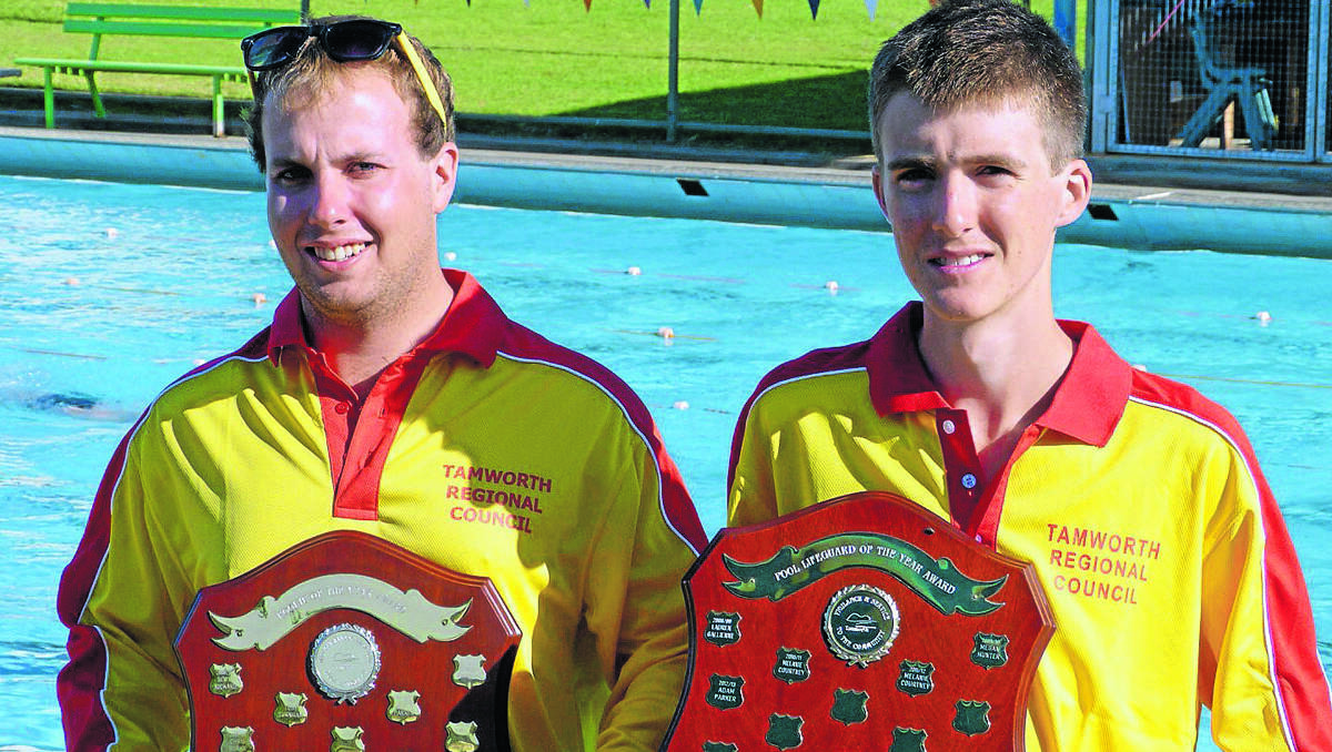 LIFEGUARD AWARDS: Tamworth Regional Council’s annual lifeguard award winners, Lifeguard of the Year Adam Parker, left, and Rookie of the Year, Chris Burke.