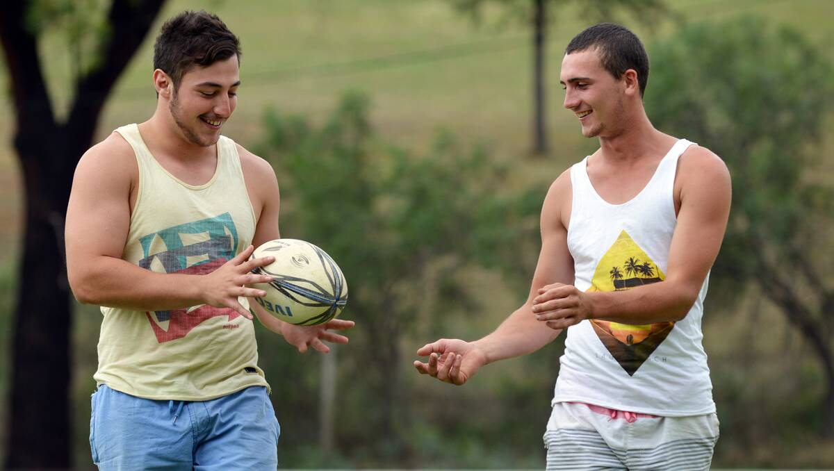 Tamworth’s Mikey Carr  (left) and Cameron Young  are  off to New Zealand to play rugby.  Photo: Barry Smith 220213BSD05