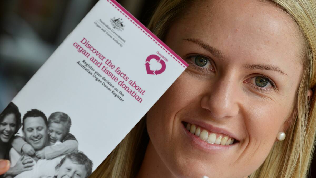 GIVE LIFE: Donation specialist nurse Emily Daley is encouraging people to register themselves as organ and tissue donors as DonateLife Week gets under way. Photo: Barry Smith 260213BSA03