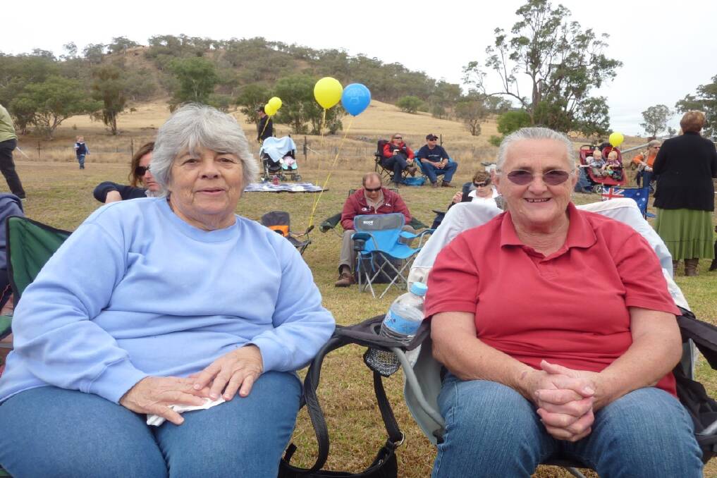 FANS: Kay Hollingshed and Margaret Newman. RELAXED: John Tuckey of Tamworth. 